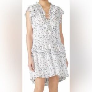 Sabina Musayev White and Blue Mini Dress